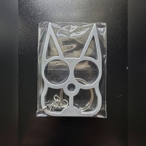 Metal Cat Protection Keychain